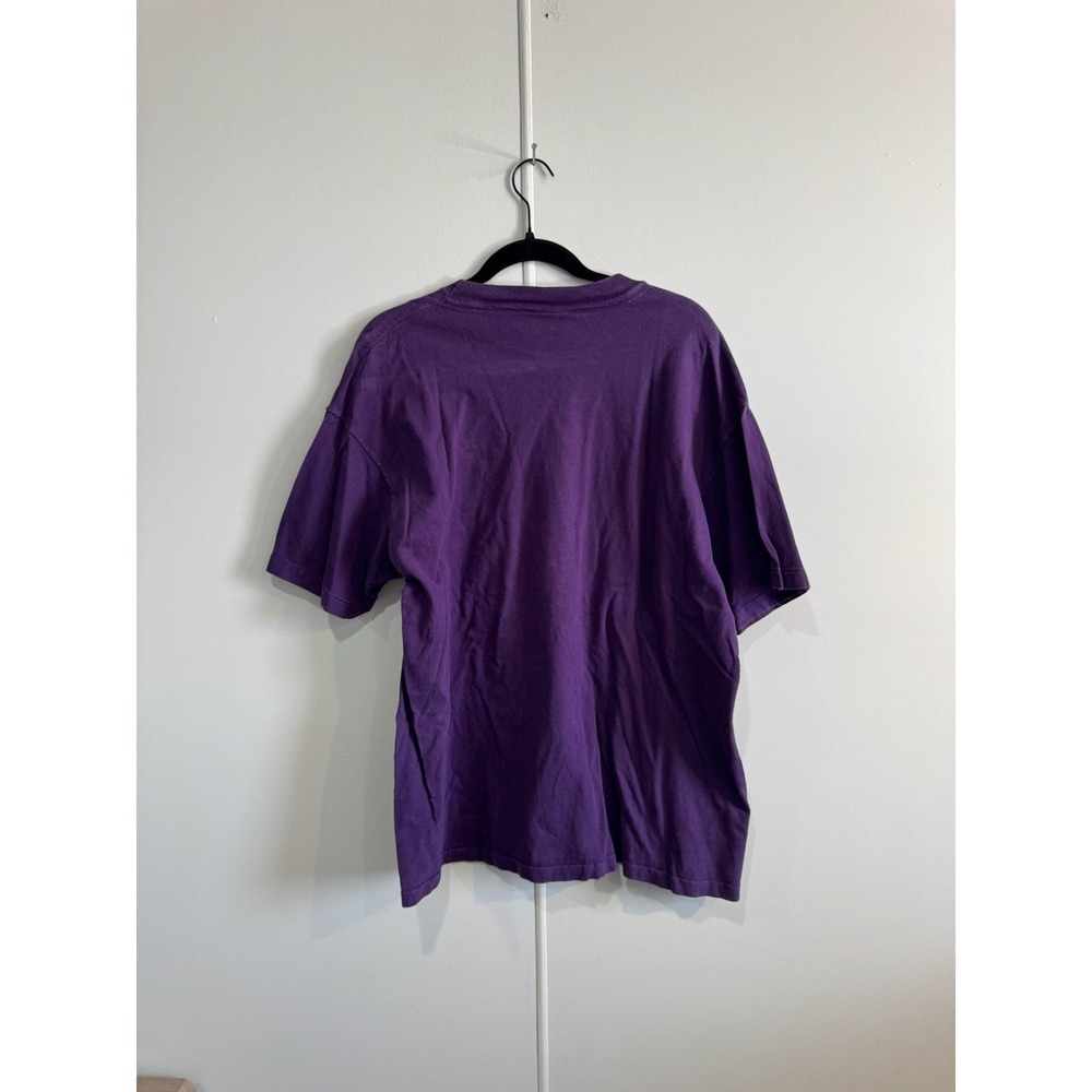 Vintage Hanes Teddy Bear Shirt Mens Large Purple I Get By Graphic T-Shirt 90s - Picture 2 of 5
